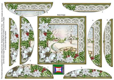 Pretty Snowscene g Poinsettia 5in Round Spiral Edge Stacker