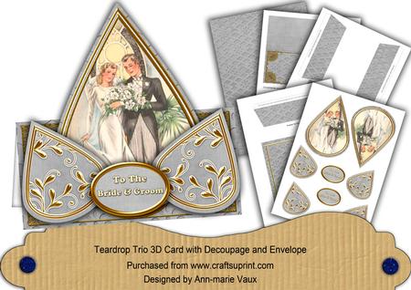 Wedding Couple Bride & Groom Teardrop Trio Kit