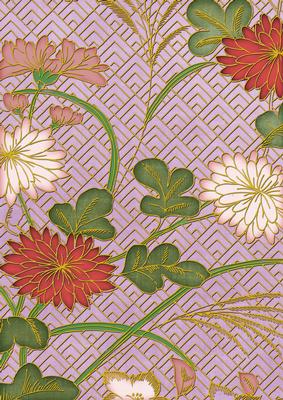 Lilac Oriental Reeds Coloured A4 Backing Paper