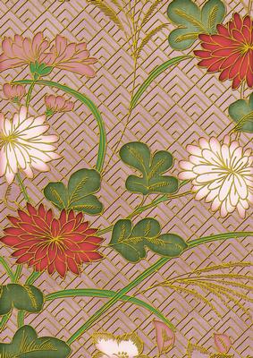 Dpink Oriental Reeds Coloured A4 Backing Paper