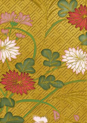 Gold Oriental Reeds Coloured A4 Backing Paper