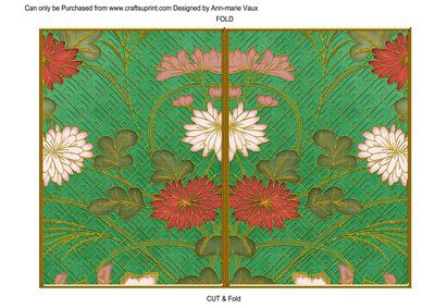Dark Green Oriental Reeds Colour 7x5 Cut and Fold Card