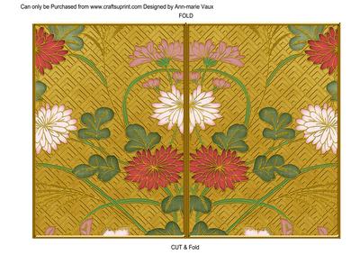 Gold Oriental Reeds Colour 7x5 Cut and Fold Card