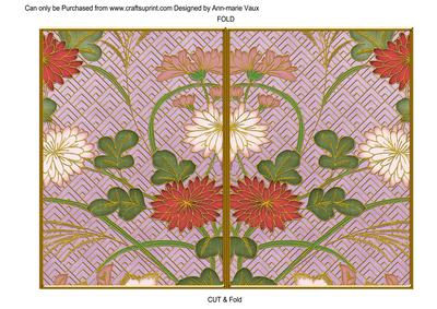 Lilac Oriental Reeds Colour 7x5 Cut and Fold Card