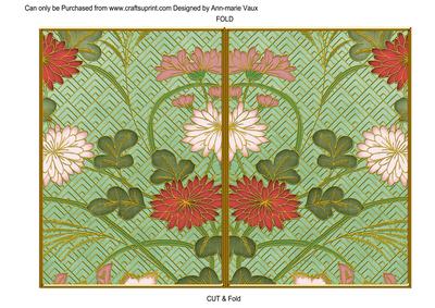Mid Green Oriental Reeds Colour 7x5 Cut and Fold Card