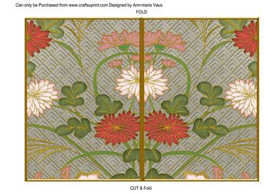 Silver Oriental Reeds Colour 7x5 Cut and Fold Card