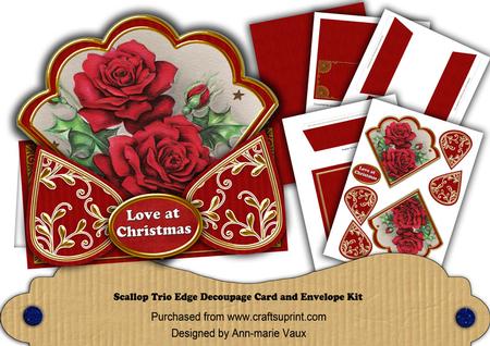 Christmas Roses Love at Christmas Scallop Trio Kit