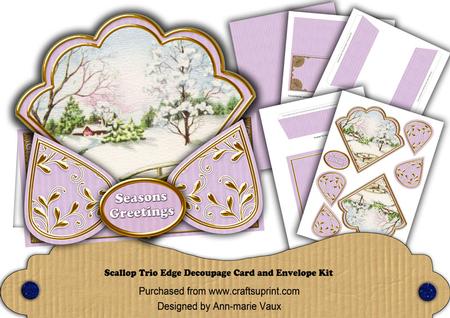 Lilac Snowscene Seasons Greetings Scallop Trio Kit