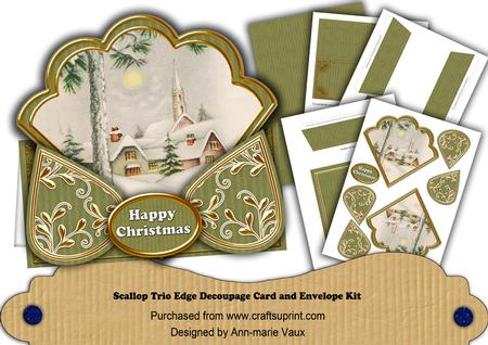 Winter Pub Olive Happy Christmas Scallop Trio Kit