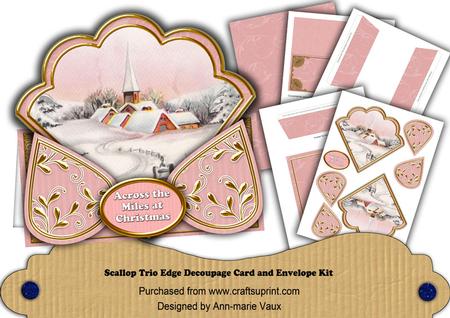 Pink Village Church Across the Miles Scallop Trio Kit