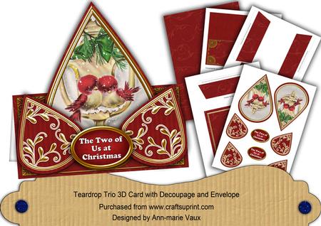 Lovebirds Two of Us at Christmas Teardrop Trio Kit