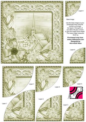 Village Church Olive Tone Poinsettia 6in Duo Corner Stacker