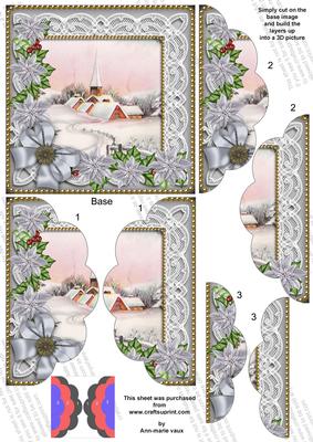 Silver Snow Church 5in Scalloped Side Stacker