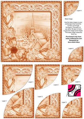 Village Church Orange Tone Poinsettia 6in Duo Corner Stacker