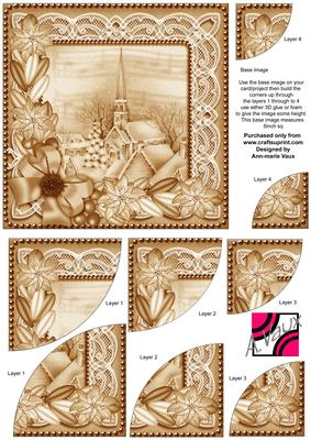 Village Church Vtea Tone Poinsettia 6in Duo Corner Stacker