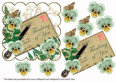Mint Pansy Thinking of You 6in Scallop Step by Step