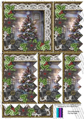 My Tree Poinsettia 5in Zig Zag One Side Stacker