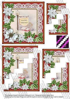 Pub Sign Poinsettia 5in Zig Zag Corner Stacker
