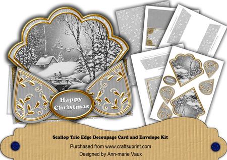 Winter Walk Silver Happy Christmas Scallop Trio Kit
