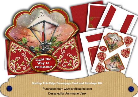 Lantern Red Light the Way to Christmas Scallop Trio Kit