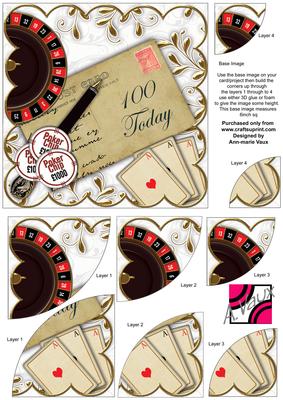 White Roulette 100 Today Ink Saver 6in Duo Corner Stacker