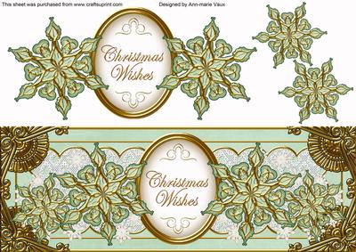 Mint Goldflake Christmas Wishes Large Dl Decoupage Topper