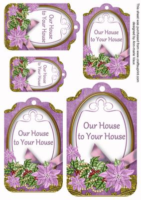Lilac Poinsettia Ours to Yours Sentiment Tag Sheet