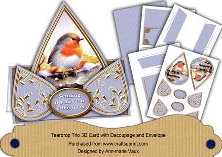 Blue Robin Sending Love Teardrop Trio Kit