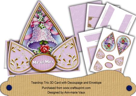 Wedding Bells Lilac Mr & Mrs Teardrop Trio Kit