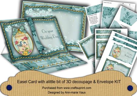 Lovebirds Aqua Wedding Day Easel Book Kit