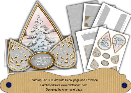 Silver Tree Compliments of Season Teardrop Trio Kit
