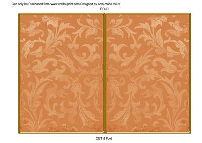 Borange Aged Scrolls 7x5 Cut and Fold Card