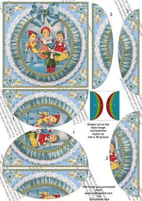 Blue Carol Singers Ruffle 5in Round Side Stacker