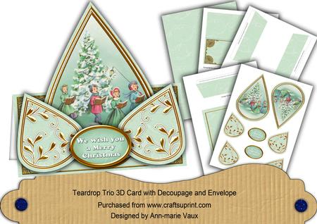 Tree Singers We Wish You a Merry Christmas Teardrop Trio Kit