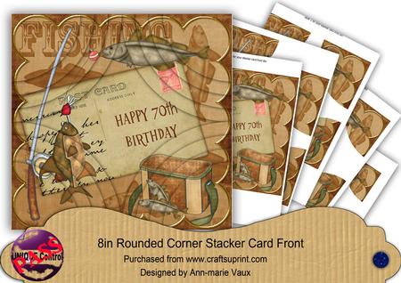 Vintage Tea Fishing 70th Birthday 8in Corner Stacker Kit