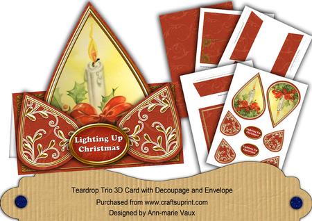 Single Candle Red Lighting Up Christmas Teardrop Trio Kit