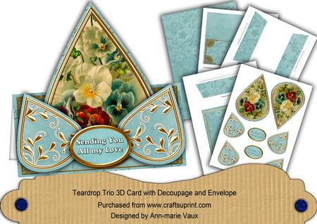 Mixed Pansies Sending My Love Teardrop Trio Kit