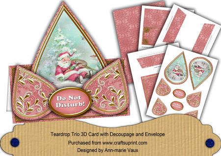 Sleeping Santa Pink Do Not Disturb! Teardrop Trio Kit