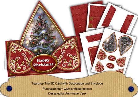 My Tree Red Happy Christmas Teardrop Trio Kit