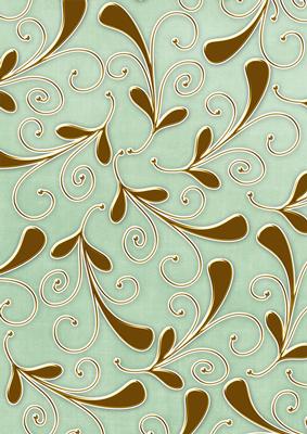 Mint Green Gold Swirls Large A4 Backing Paper