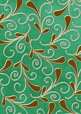 Dark Green Gold Swirls Large A4 Backing Paper