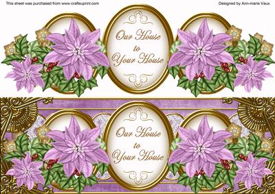 Lilac Poinsettia Our House to Your House Large Dl Topper