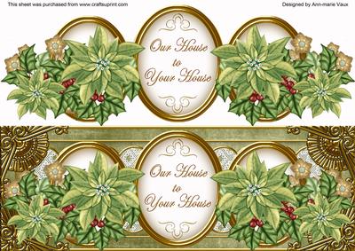 Olive Poinsettia Our House to Your House Large Dl Topper