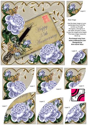Blue Roses 35th Anniversary 6in Duo Stacker