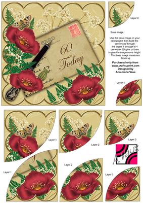 Red Poppy Cream 60 Today 6in Duo Corner Stacker