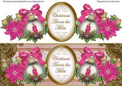 Pink Candle Bauble Across the Miles Large Dl Topper