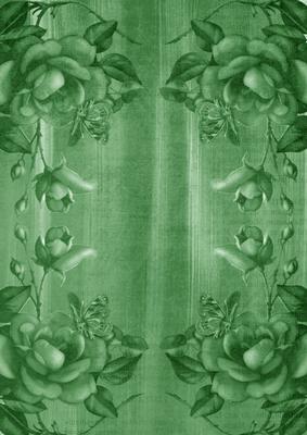 Mid Green Vtea Rose Corners A4 Backing Paper