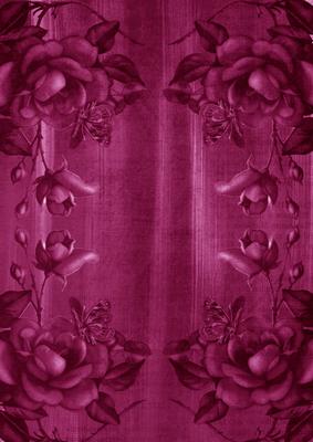 Cerise Vtea Rose Corners A4 Backing Paper
