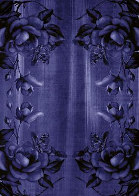 Dark Blue Vtea Rose Corners A4 Backing Paper