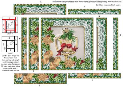 Green Lovebirds Poinsettia 5in Spiral Edge Stacker